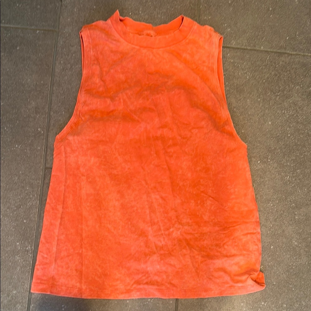 Vibrant Orange Sleeveless Top